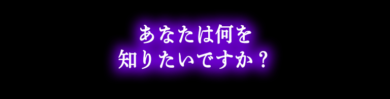 あなたは何を知りたいですか？